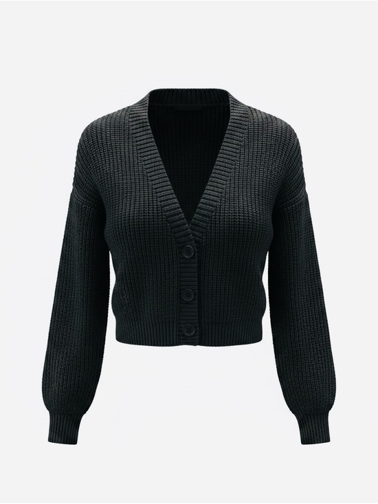 wonder nation Other - wonder nation Girl’s Black Cropped Button Cardigan Sweater - Youth Size 7/8